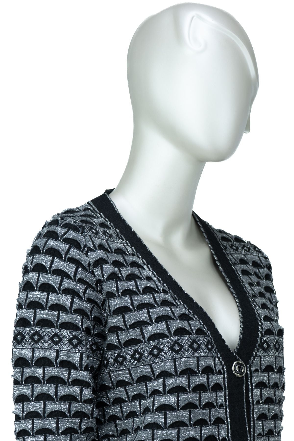 Kadın Kışlık Anne Hırka Pamuklu Triko Örme Simli Önden Düğmeli Çift Cepli Rahat Kesim